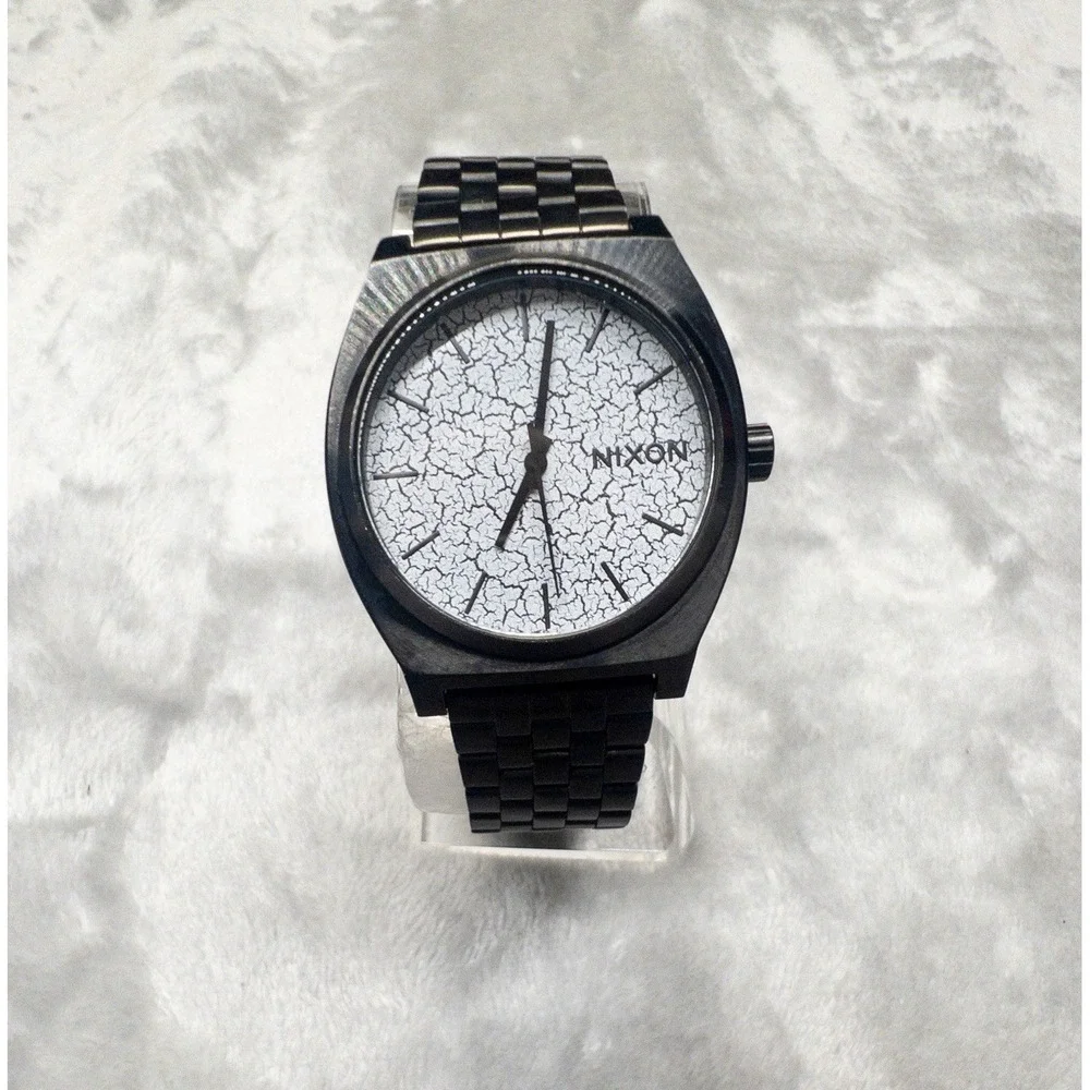 Nixon Minimalist Time Teller Mens 37mm Watch Pavement Dial New Battery